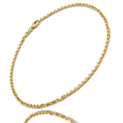 Anker rund - 18 kt guld - halskæde 1,2 mm bred (tråd 0,3 mm) og 42 cm lang