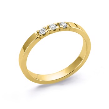 Nuran 14 kt rødguld diamant alliance ring, fra Nuran Classic serien med 3 stk 0,04 ct diamanter Wesselton / SI