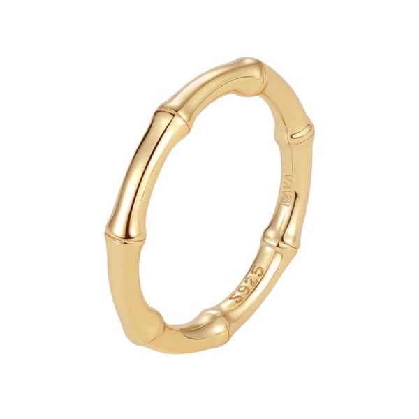 Hua Ring - Forgyldt bambus ring uden sten, NAVA Cph
