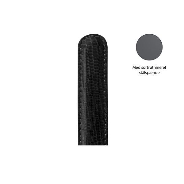 Christina Collect urrem, sort - 16 mm med sort stålspænde