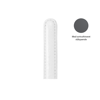Christina Collect urrem, hvid - 16 mm med sort stålspænde