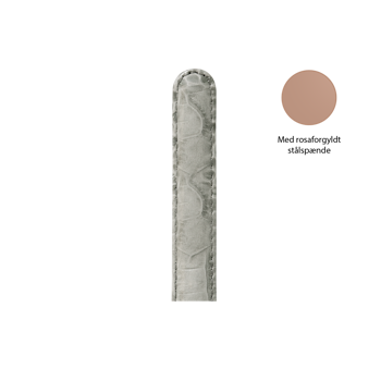 Christina Collect urrem, grå - 16 mm med rosaforgyldt stålspænde