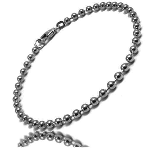 Kugle halskæde i sort rhodineret sølv på 1,2 mm og længde 90 cm