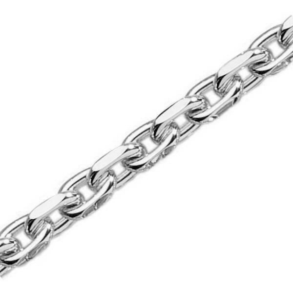 Anker facet halskæde i massivt 925 sterling sølv, tråd 2,2 mm / bredde ca 5,7 mm og længde 90 cm