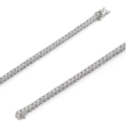 18 kt hvidgulds tennis armbånd med ca 65 stk 0,056 ct diamanter i kvalitet Top Wesselton SI, 18½ cm