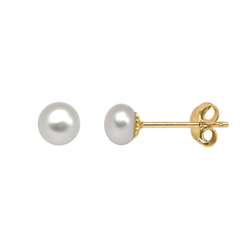 Sølvforgyldt 5 mm perle ørestikker, fra Støvring Design