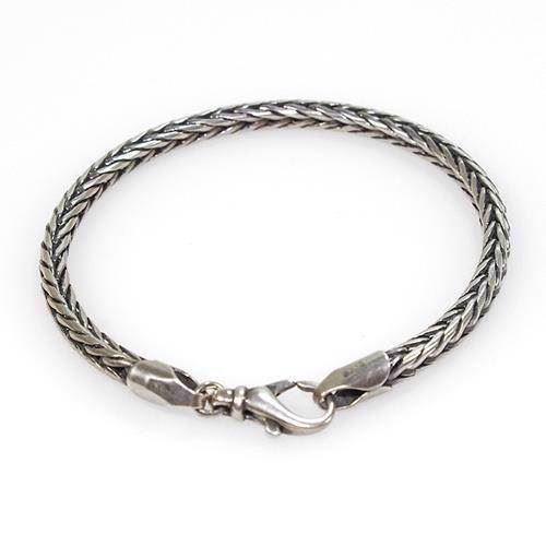 Rævehale i let oxideret sterling sølv, halskæder & armbånd (21 cm), San - Link of joy