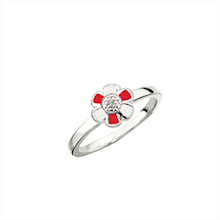 SmykkeLine 925 sterling sølv fingerring, blomst med blank overflade, model 12223212