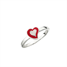 SmykkeLine 925 sterling sølv fingerring, hjerte med blank overflade, model 12223214