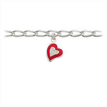 SmykkeLine 925 sterling sølv armbånd, hjerte med blank overflade, model 15023214