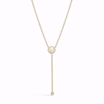 Halskæde med perle i forgyldt sterling Sølv fra Guld & Sølv Design