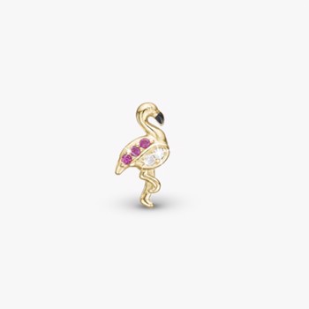 Flamingo, forgyldt sølv Ørestik fra Christina Jewelry