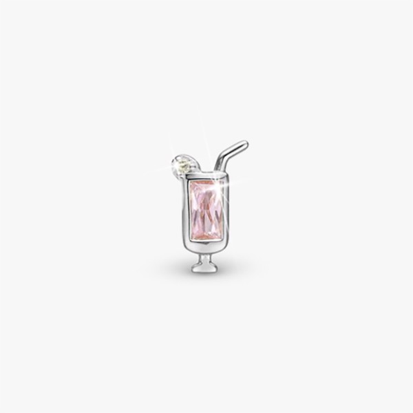 Pink drink, sølv Ørestik fra Christina Jewelry