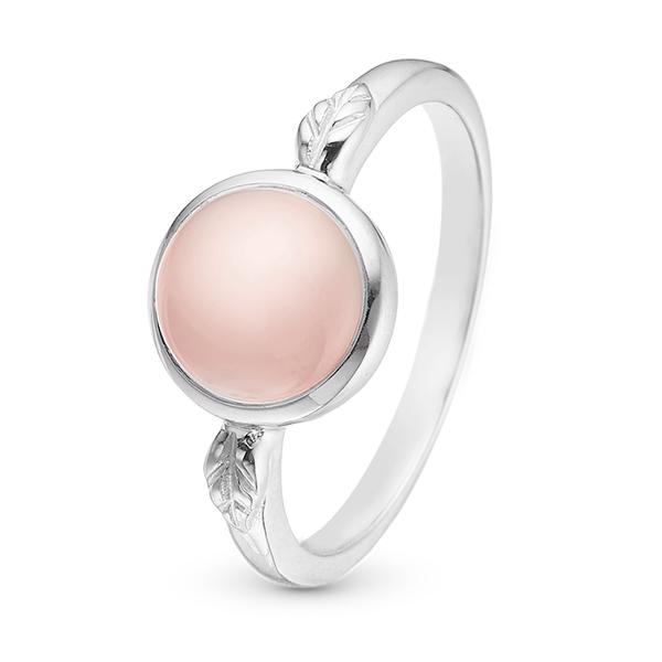 Christina Jewelry sterling sølv Pink Chaclecodony Ring med ægte pink chalcedon 925 sterling sølv