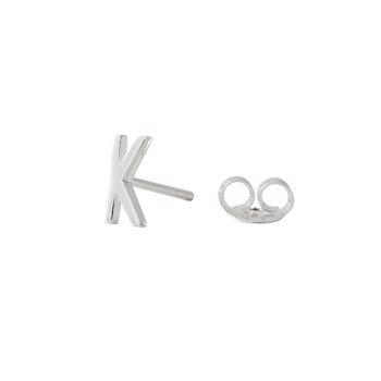 K - Smukke Arne Jacobsen bogstavs øreringe i sølv, 7 mm - og prisen er PR STK