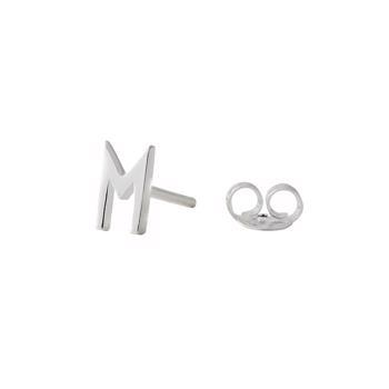 M - Smukke Arne Jacobsen bogstavs øreringe i sølv, 7 mm - og prisen er PR STK