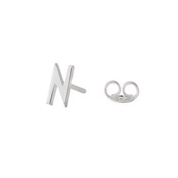 N - Smukke Arne Jacobsen bogstavs øreringe i sølv, 7 mm - og prisen er PR STK