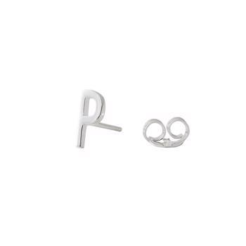 P - Smukke Arne Jacobsen bogstavs øreringe i sølv, 7 mm - og prisen er PR STK