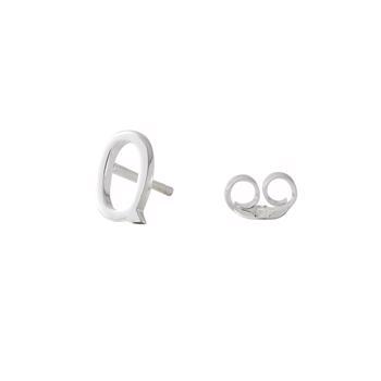 Q - Smukke Arne Jacobsen bogstavs øreringe i sølv, 7 mm - og prisen er PR STK
