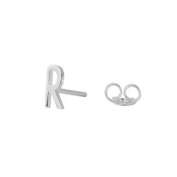 R - Smukke Arne Jacobsen bogstavs øreringe i sølv, 7 mm - og prisen er PR STK