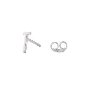 T - Smukke Arne Jacobsen bogstavs øreringe i sølv, 7 mm - og prisen er PR STK