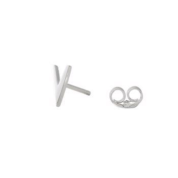 V - Smukke Arne Jacobsen bogstavs øreringe i sølv, 7 mm - og prisen er PR STK