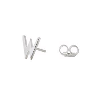 W - Smukke Arne Jacobsen bogstavs øreringe i sølv, 7 mm - og prisen er PR STK
