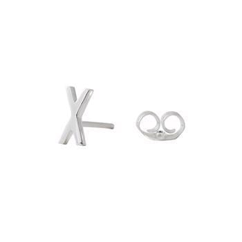 X - Smukke Arne Jacobsen bogstavs øreringe i sølv, 7 mm - og prisen er PR STK