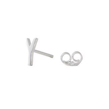Y - Smukke Arne Jacobsen bogstavs øreringe i sølv, 7 mm - og prisen er PR STK