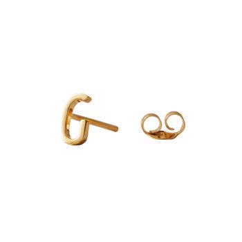 G - Forgyldte smukke Arne Jacobsen bogstavs øreringe i sølv, 7 mm - og prisen er PR STK