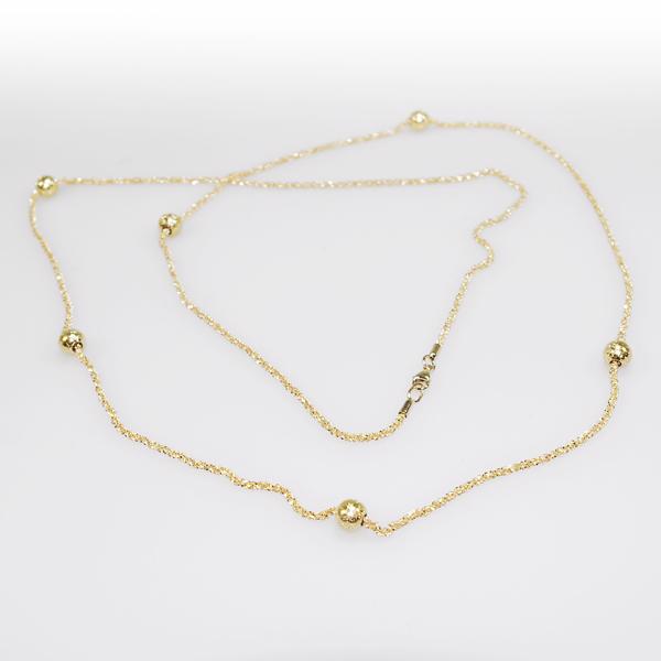 San - Link of joy Starlight Beads 925 sterling sølv halskæde forgyldt, 120 cm