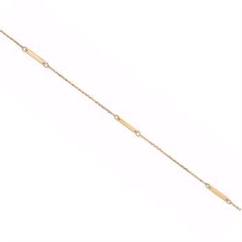 Guld & Sølv design 8 karat guld  Armbånd, Stave med blank overflade, længde 19 cm