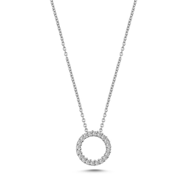 Nuran 14 kt hvidguld Ø 10,5 mm Cirkel Diamonds, med 20 stk 0,01 ct Wesselton / SI