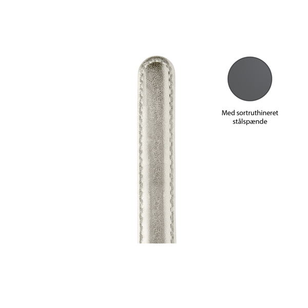 Christina Collect urrem, sølv - 16 mm med sort stålspænde