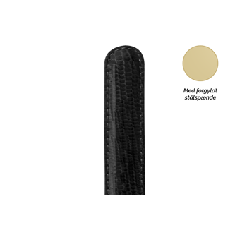 Christina Collect urrem, sort - 16 mm med forgyldt stålspænde