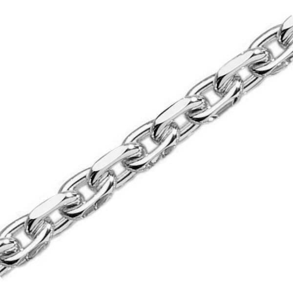 Anker facet halskæde i massivt 925 sterling sølv, tråd 1,2 mm / bredde ca 3,1 mm og længde 90 cm
