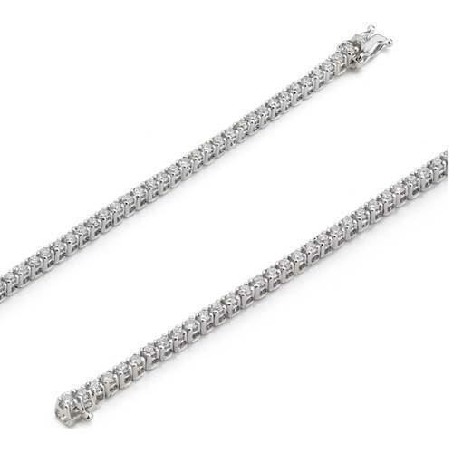 18 kt hvidgulds tennis armbånd med ca 100 stk 0,005 ct diamanter i kvalitet Top Wesselton SI, 18 cm