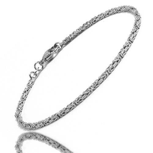 Kongekæde i massivt 925 sølv - halskæde 2,4 mm længde 50 cm
