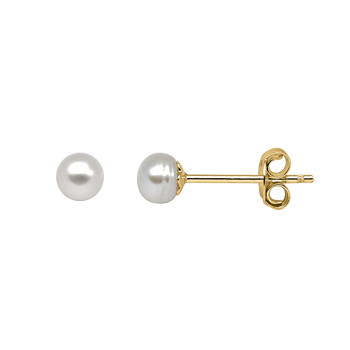 Sølvforgyldt 4 mm perle ørestikker, fra Støvring Design
