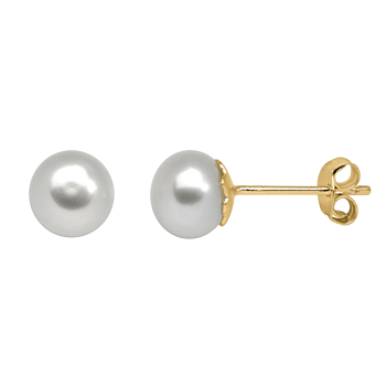Sølvforgyldt 7 mm perle ørestikker, fra Støvring Design